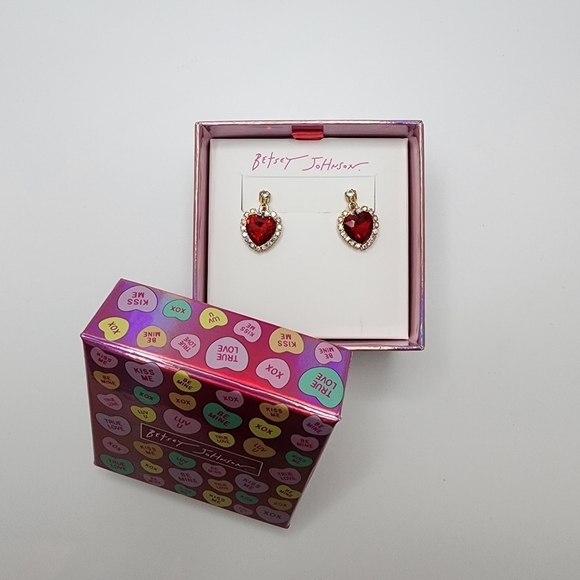 Betsey Johnson Jewelry - Betsey Johnson Heart Drop Earrings